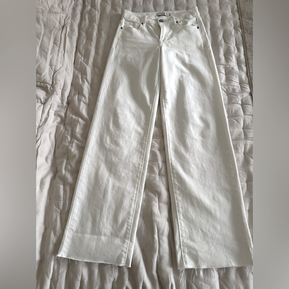 Hidden Logan Dad Jean – White Denim – Size 25 – Raw Hem Cuffable ✨